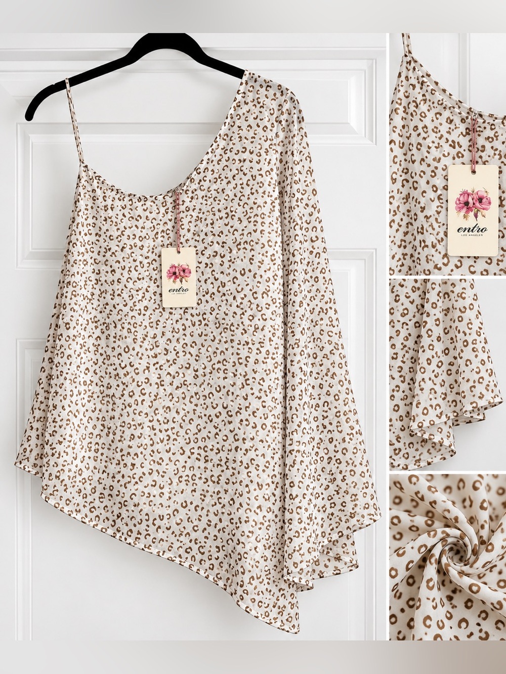 Entro one shoulder leopard blouse - New with Tags